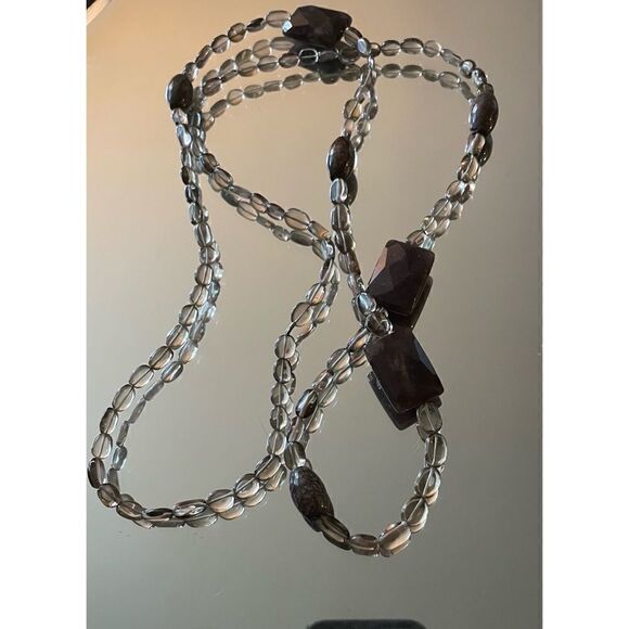 VNT Grounding  Smoky Guartz “ Night” Long Necklace - Picture 1 of 7